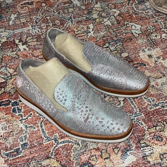Free People Anthropologie silver Loafer 38 - Picture 7 of 14